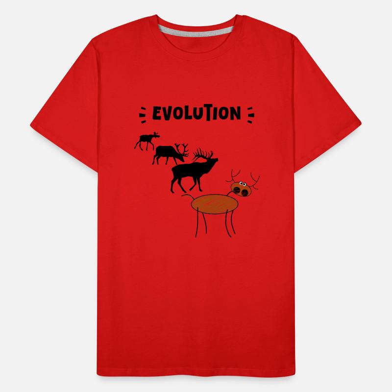 Die Evolution der Hirsche – Lustige Stadien der Evolution. Männer Premium Bio T-Shirt