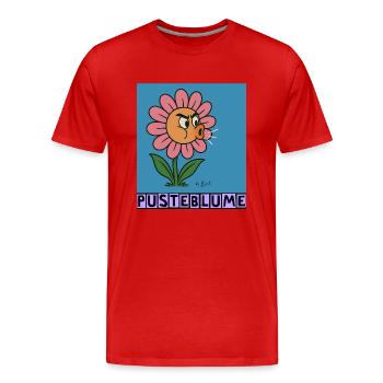 Pusterblume by Rico Beck - Männer Premium Bio T-Shirt - Rot - Vorne - Damien (186cm)
