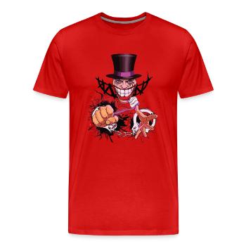 GentlemanLustigLachenPutzen Sauber Geschenk Comic - Männer Premium Bio T-Shirt - Rot - Vorne - Damien (186cm)