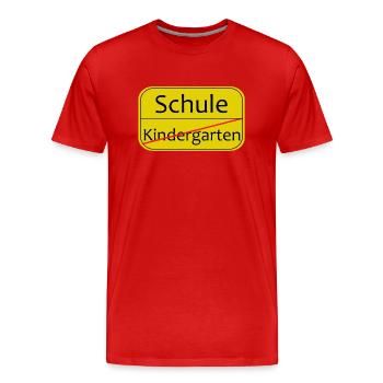 Schule Kindergarten endlich Schüler - Männer Premium Bio T-Shirt - Rot - Vorne - Damien (186cm)