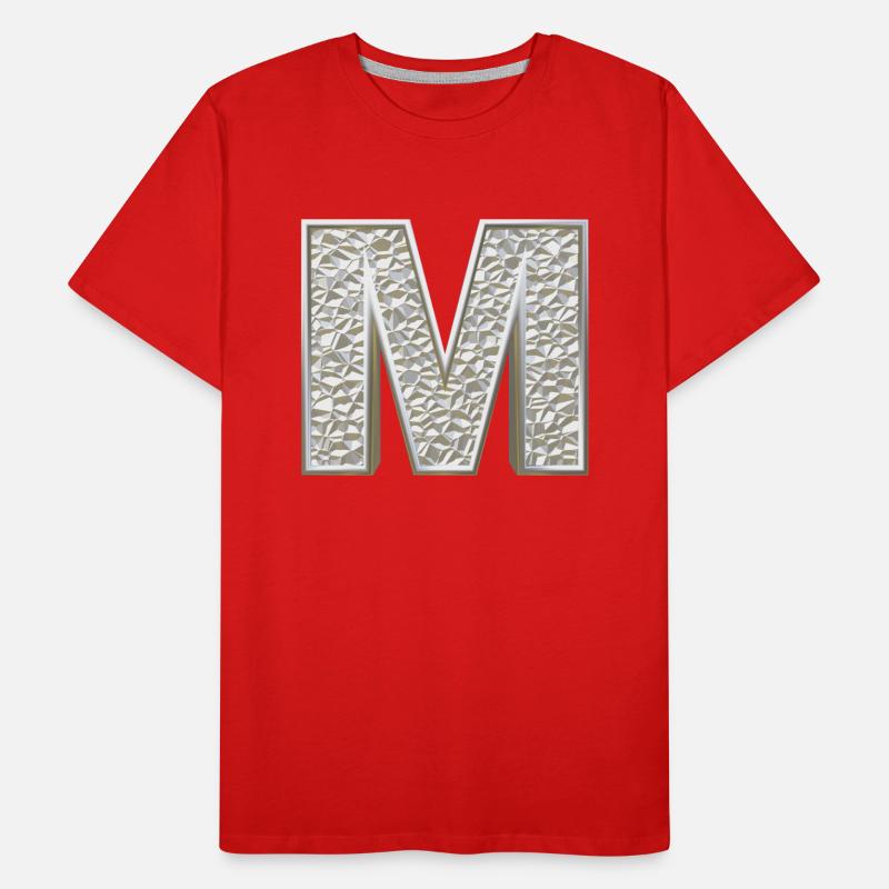 M, letter, letter M, initial, initial M, monogram, Men's Premium Organic T-Shirt