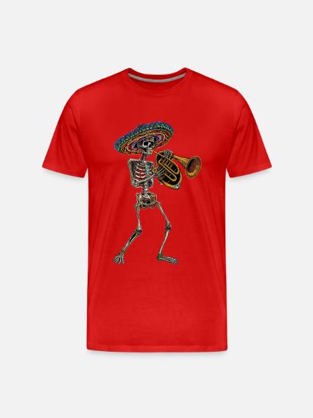 Tuba Mexican Skeleton - Men's Premium Organic T-Shirt - red
