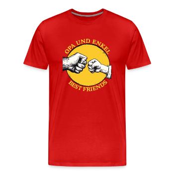 Opa Enkel Geburtstag Großvater Geburt 1 - Männer Premium Bio T-Shirt - Rot - Vorne - Damien (186cm)