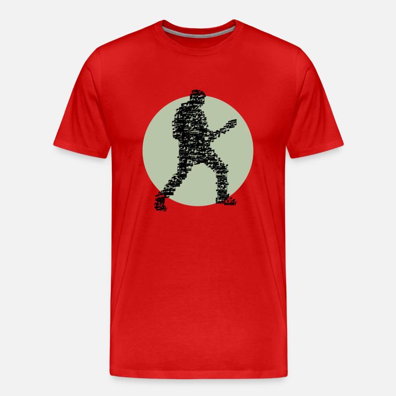 guitar_player_notes_09201602 - Männer Premium Bio T-Shirt - Rot