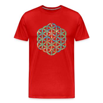 blume des lebens e 4 - Männer Premium Bio T-Shirt - Rot - Vorne - Damien (186cm)