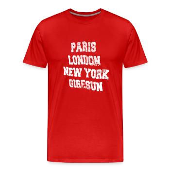 Ville de Giresun - T-shirt bio Premium Homme - rouge - Devant - Damien (186cm)