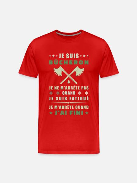 Ich bin Holzfäller - Männer Premium Bio T-Shirt - Rot