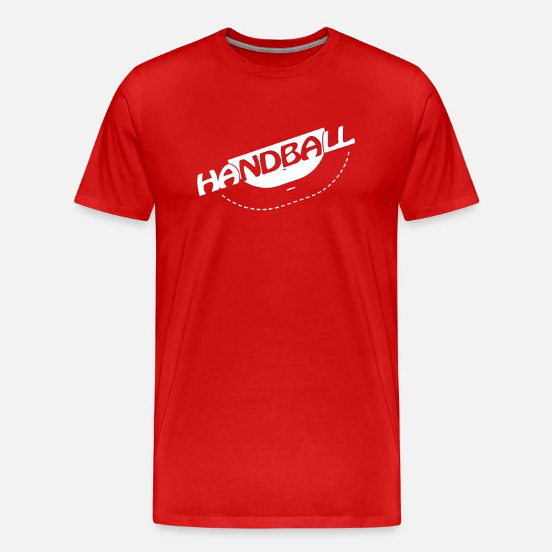 Handball Spielfeld - Männer Premium Bio T-Shirt - Rot