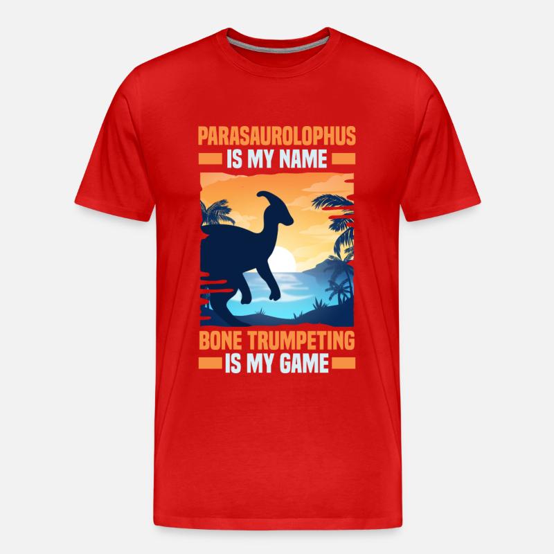 Dinosaurier - Männer Premium Bio T-Shirt - Rot