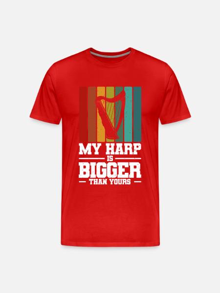 Harfenist - Männer Premium Bio T-Shirt - Rot