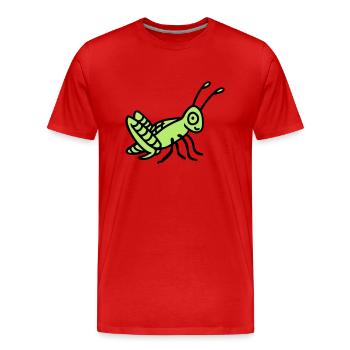 Grasshopper - Men's Premium Organic T-Shirt - red - Front - Damien (186cm)