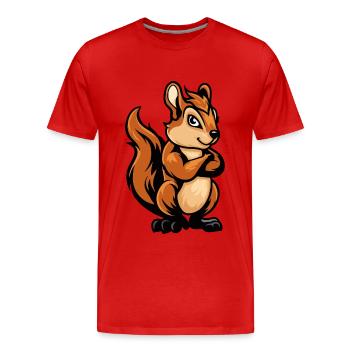 Eichhörnchen Comic - Männer Premium Bio T-Shirt - Rot - Vorne - Damien (186cm)