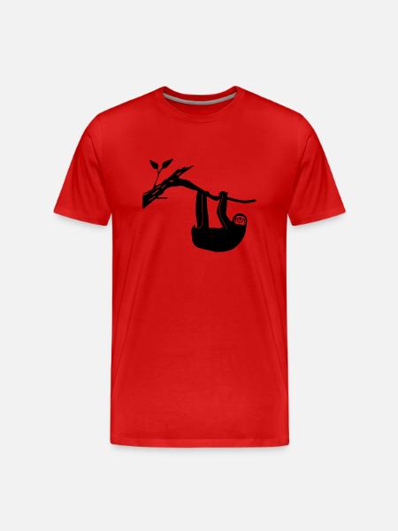 sloth - Männer Premium Bio T-Shirt - Rot