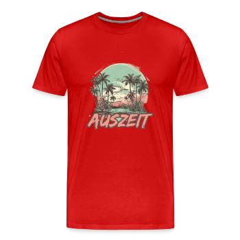 Auszeit Urlaub Strand - Männer Premium Bio T-Shirt - Rot - Vorne - Damien (186cm)