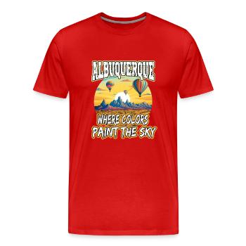 Albuquerque Ballon New Mexico Heißluftballon - Männer Premium Bio T-Shirt - Rot - Vorne - Damien (186cm)