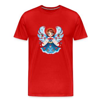 Russische Tradition Weihnachten - Männer Premium Bio T-Shirt - Rot - Vorne - Damien (186cm)