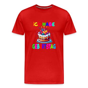 Ich habe Geburtstag für einen Geburtstag - Männer Premium Bio T-Shirt - Rot - Vorne - Damien (186cm)