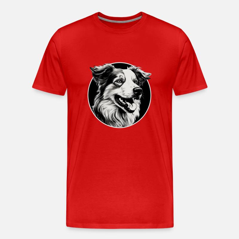 Austrailianischer Schäferhund - Männer Premium Bio T-Shirt - Rot