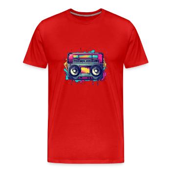 Retro Classic Cassette Tape für 80s Fans - Männer Premium Bio T-Shirt - Rot - Vorne - Damien (186cm)