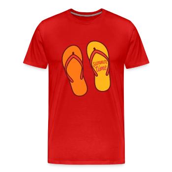 Sommerzeit - Männer Premium Bio T-Shirt - Rot - Vorne - Damien (186cm)
