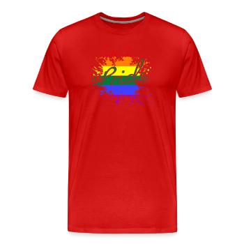 LGBTQ, Regenbogen, Pride, CSD - Männer Premium Bio T-Shirt - Rot - Vorne - Damien (186cm)