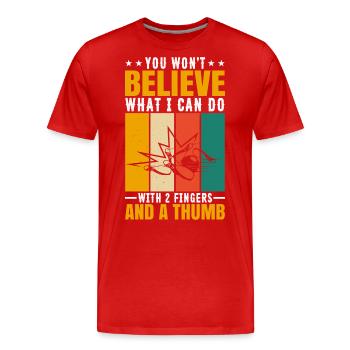 Bowling - Men's Premium Organic T-Shirt - red - Front - Damien (186cm)