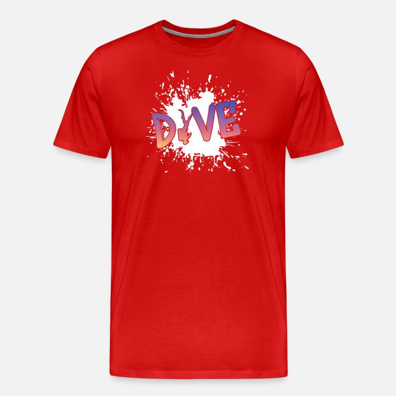 Scuba Diver - Männer Premium Bio T-Shirt - Rot