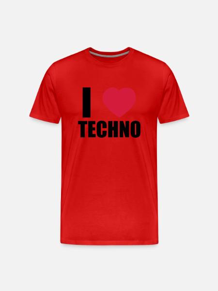 I LOVE TECHNO 2 - T-shirt bio Premium Homme - rouge