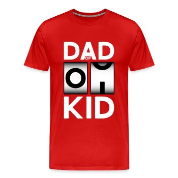 DAD OF 1 KID WERDENDER PAPA ERSTES KIND - Männer Premium Bio T-Shirt - Rot - Vorne - Damien (186cm)