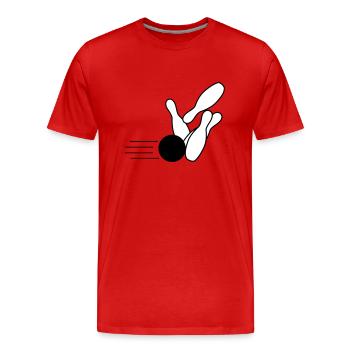 Bowling 2 - Men's Premium Organic T-Shirt - red - Front - Damien (186cm)