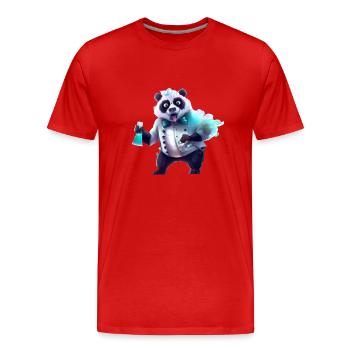 Panda scientist - Men's Premium Organic T-Shirt - red - Front - Damien (186cm)
