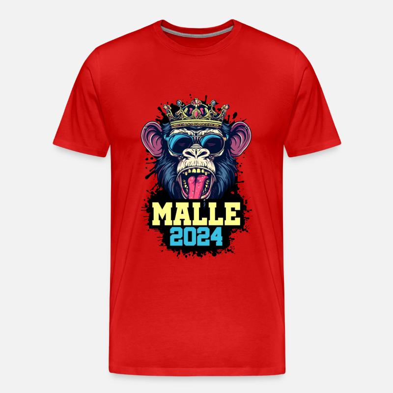 Malle 2024 Affe - Männer Premium Bio T-Shirt - Rot