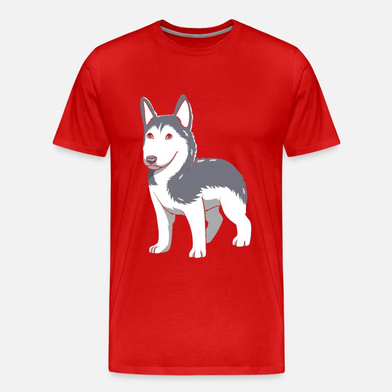 Husky - Männer Premium Bio T-Shirt - Rot