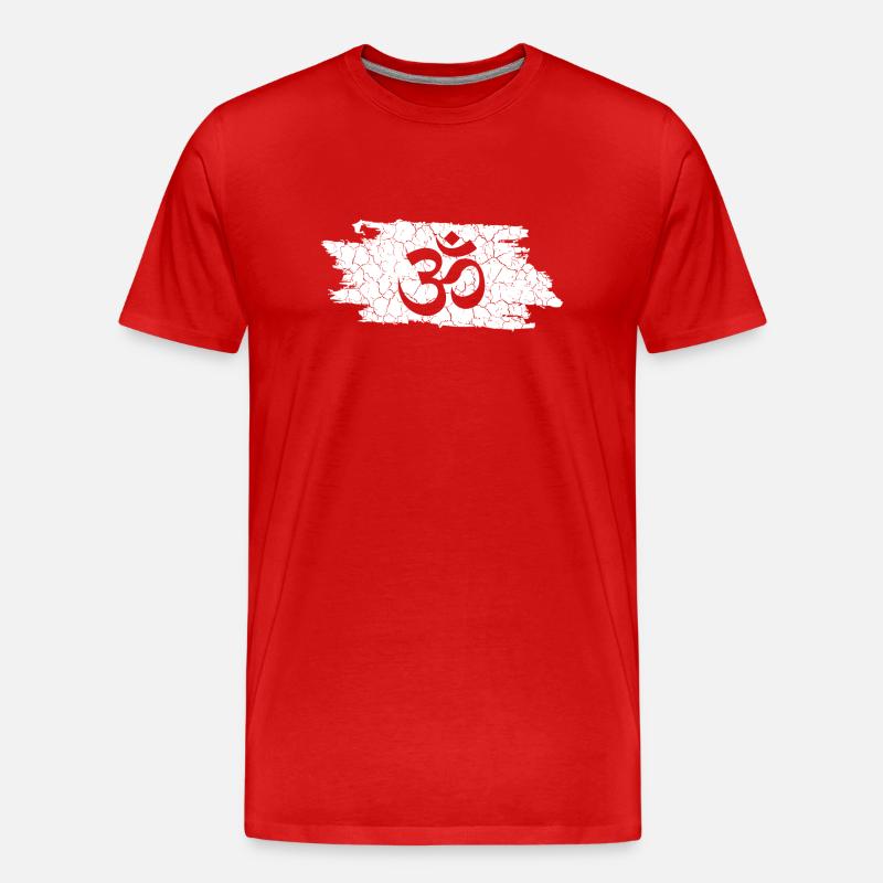 Om - Männer Premium Bio T-Shirt - Rot