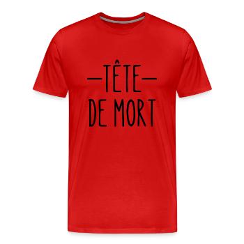 tête de mort - T-shirt bio Premium Homme - rouge - Devant - Damien (186cm)