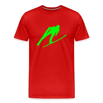 skispringer - skijumper - Männer Premium Bio T-Shirt - Rot - Vorne - Damien (186cm)