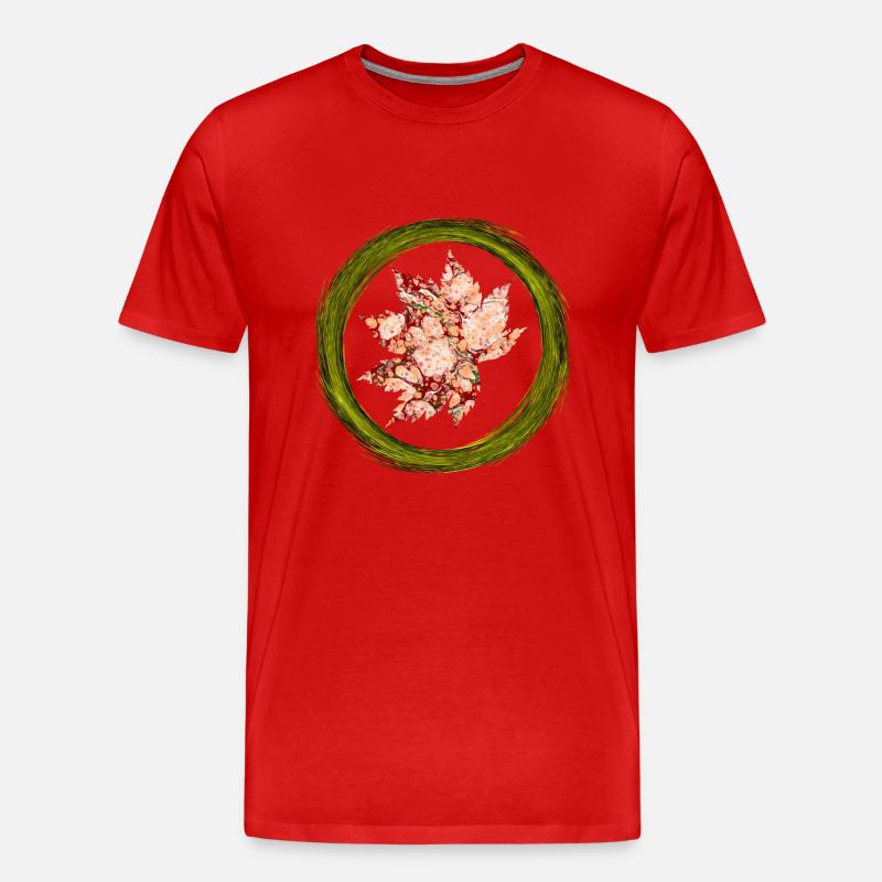 herbst blatt e 214 - Männer Premium Bio T-Shirt - Rot