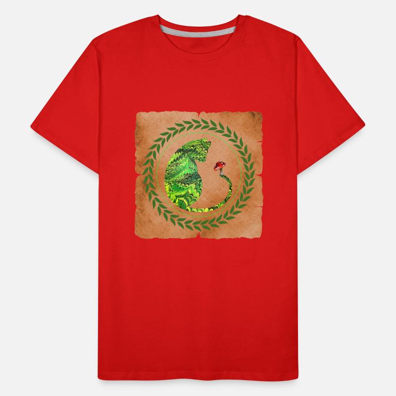 Cat with mushroom E 35 Men's Premium Organic T-Shirt