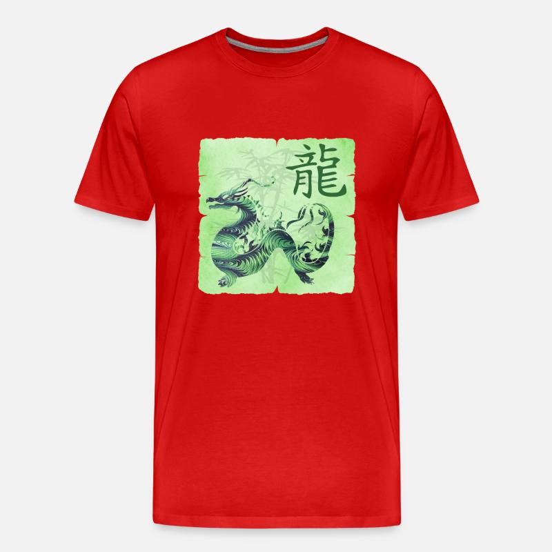 drachen e 108 - Männer Premium Bio T-Shirt - Rot
