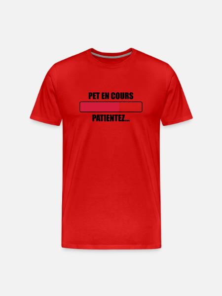 Pet en cours Patientez... - T-shirt bio Premium Homme - rouge