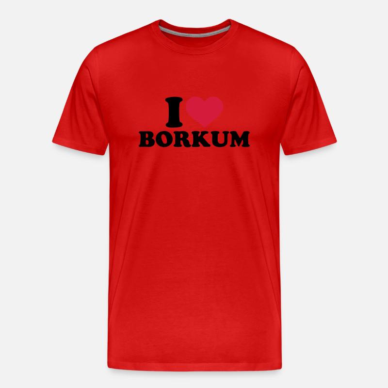 Borkum - Männer Premium Bio T-Shirt - Rot