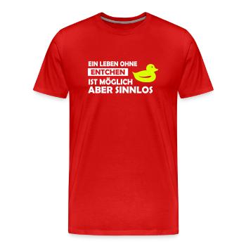 ein leben ohne entchen - Männer Premium Bio T-Shirt - Rot - Vorne - Damien (186cm)