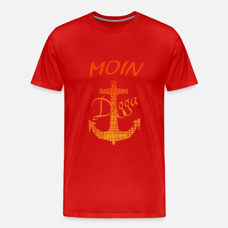 Moin moin - Männer Premium Bio T-Shirt - Rot