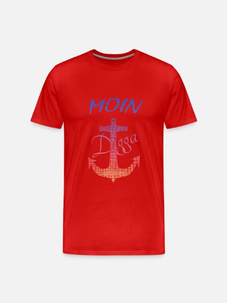 Moin Digga Hamburg - Männer Premium Bio T-Shirt - Rot