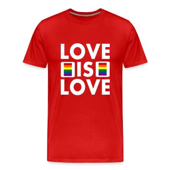 Love is love - Männer Premium Bio T-Shirt - Rot - Vorne - Damien (186cm)