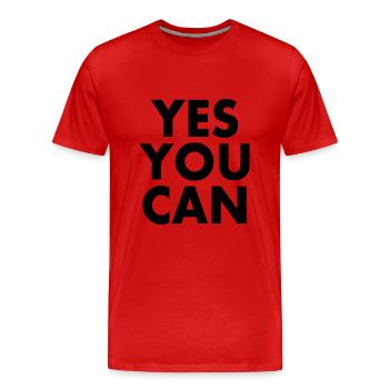 Yes you can - Männer Premium Bio T-Shirt - Rot - Vorne - Damien (186cm)
