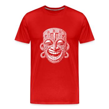 Maske - Männer Premium Bio T-Shirt - Rot - Vorne - Damien (186cm)