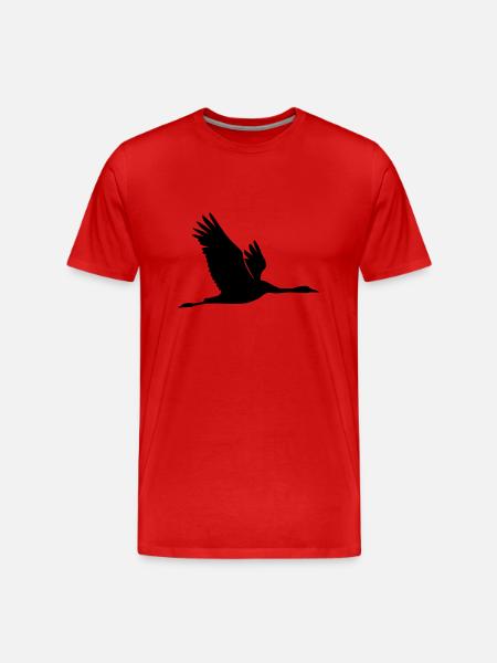 Kranich - Männer Premium Bio T-Shirt - Rot