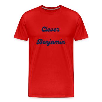 Clever Benjamin - Männer Premium Bio T-Shirt - Rot - Vorne - Damien (186cm)