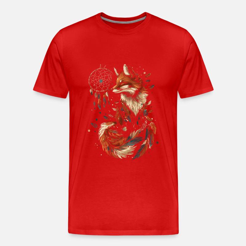 Fuchs Traumfänger - Männer Premium Bio T-Shirt - Rot